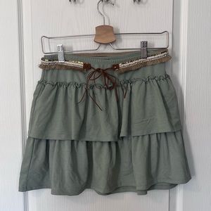 Sage Green tiered skirt, size XL/16